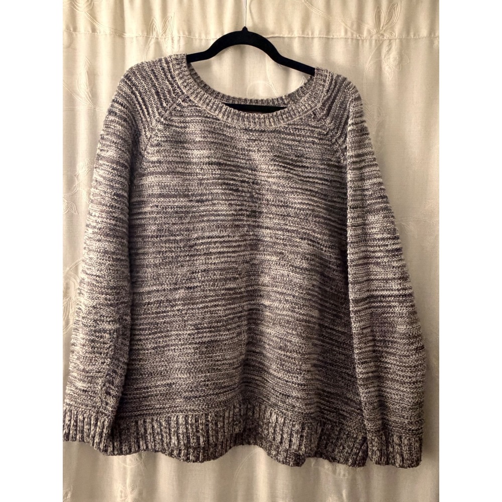 Faded Glory Y2K Grey Multicolor Sprinkle Ribbed Knit Sweater XL XFGL47325NP